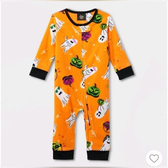 New Ghost Micro Fleece Unisex Halloween Pajama Union Hyde & EEk, Sz 6-9 months - Picture 7 of 8
